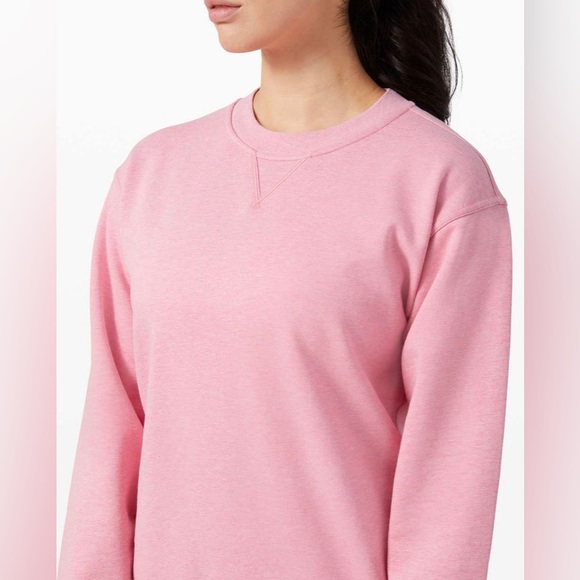 LULULEMON all yours crew *terry cotton* heathered azalea pink size 2-4 - Picture 3 of 9